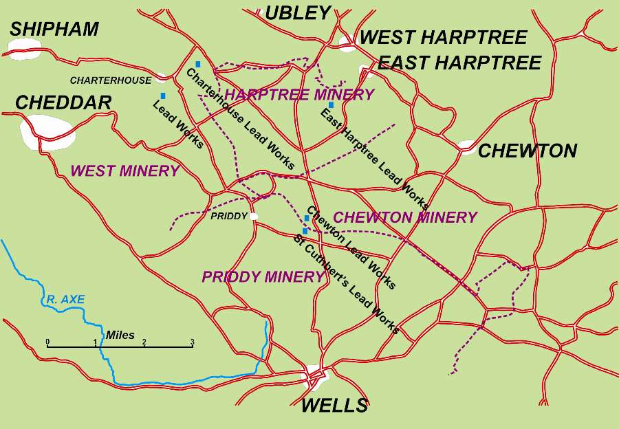 Map of Mendip Mines