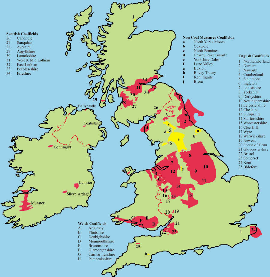 Coal Mining areas in the UK