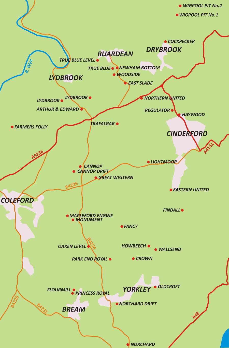 Forest Of Dean Map Forest Of Dean And Newent Coal - Northern Mine Research Society