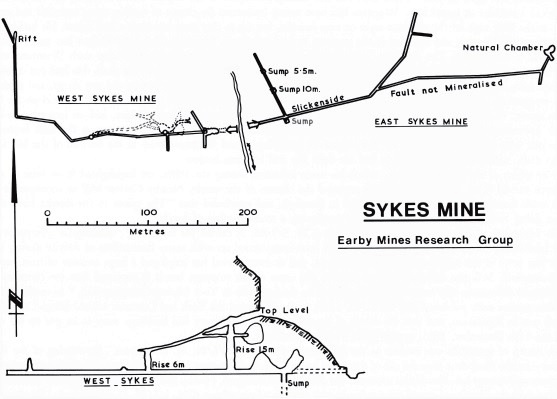Plan & Section of Sykes Mine From British Mining No.33 © MC Gill