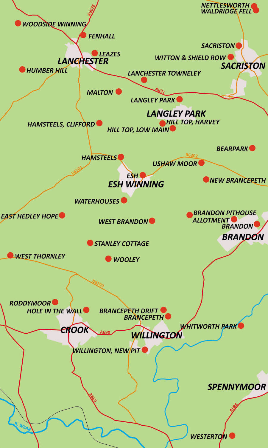 Durham Coal Mines Map Crook Area - Northern Mine Research Society