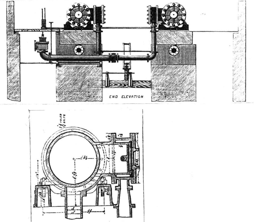 Twin cylinder horizontal winding engine, 34in. x 60in, built by Death & Ellwood of Leicester, 1874 - from: The Engineer, 1 Jan. 1875.